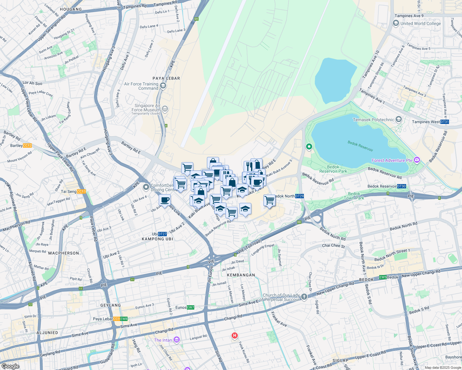 map of restaurants, bars, coffee shops, grocery stores, and more near in Singapore