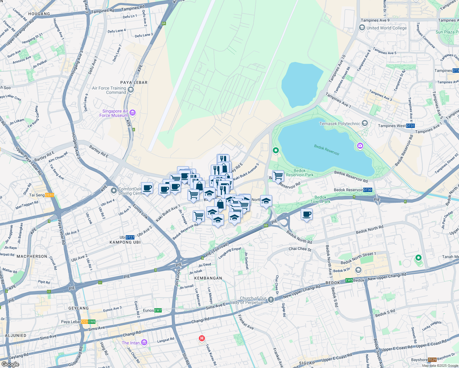 map of restaurants, bars, coffee shops, grocery stores, and more near in Singapore