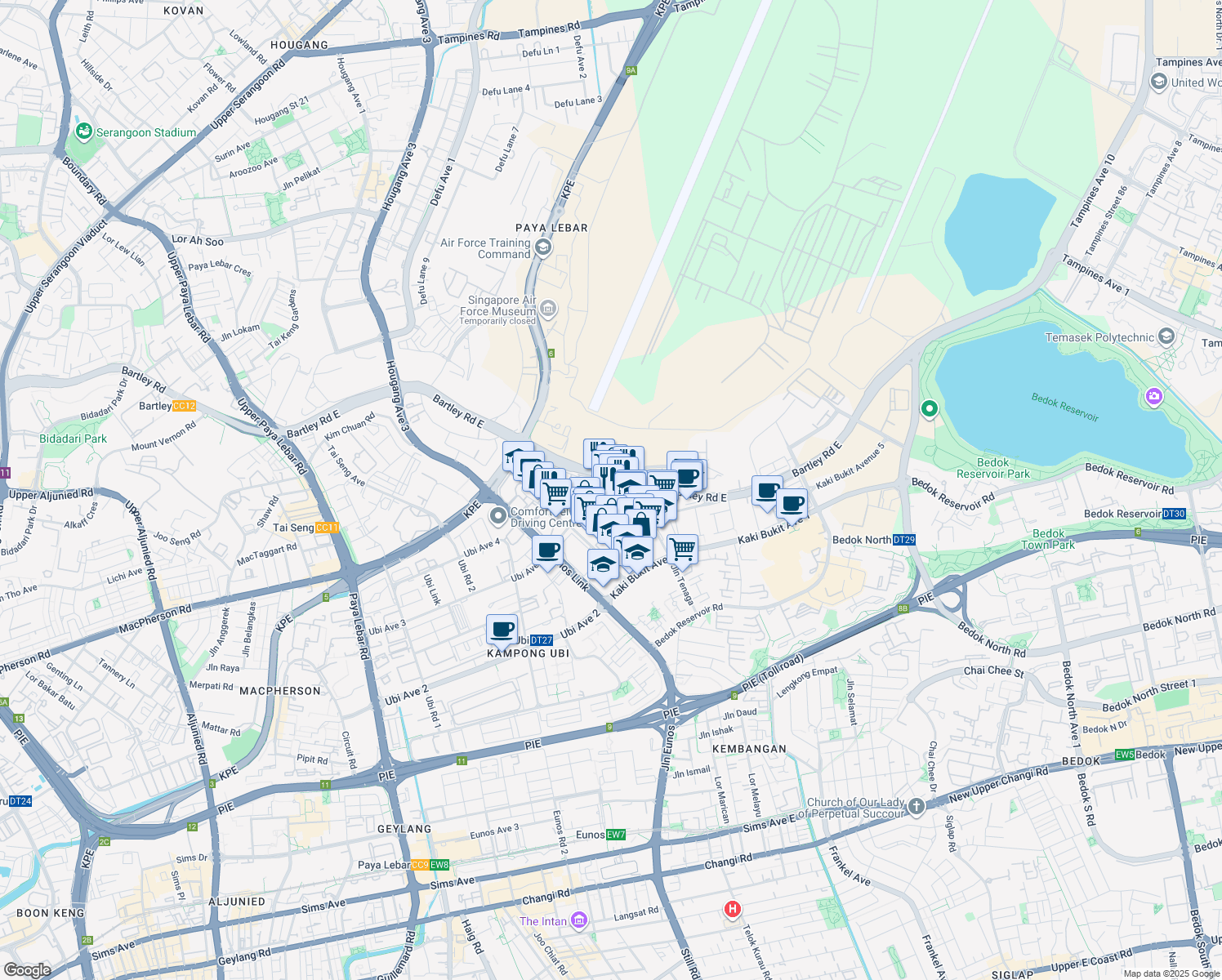 map of restaurants, bars, coffee shops, grocery stores, and more near in Singapore