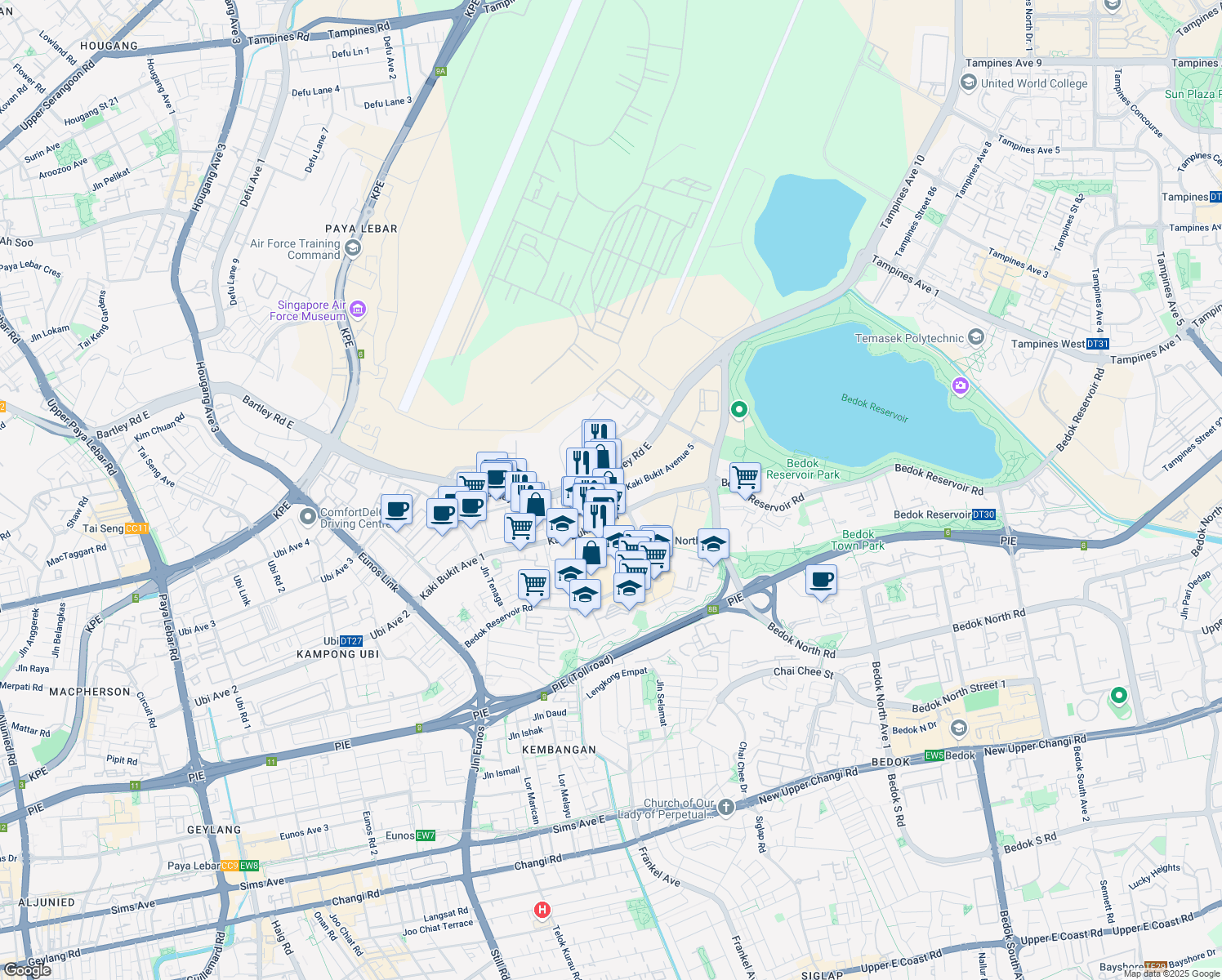 map of restaurants, bars, coffee shops, grocery stores, and more near in Singapore