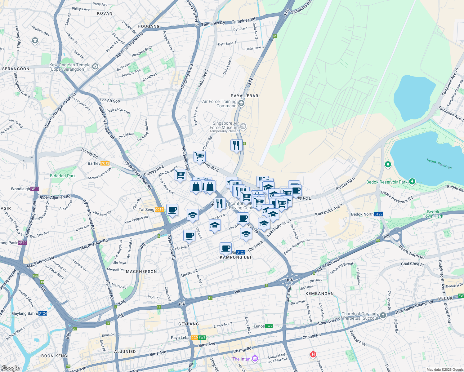 map of restaurants, bars, coffee shops, grocery stores, and more near in Singapore