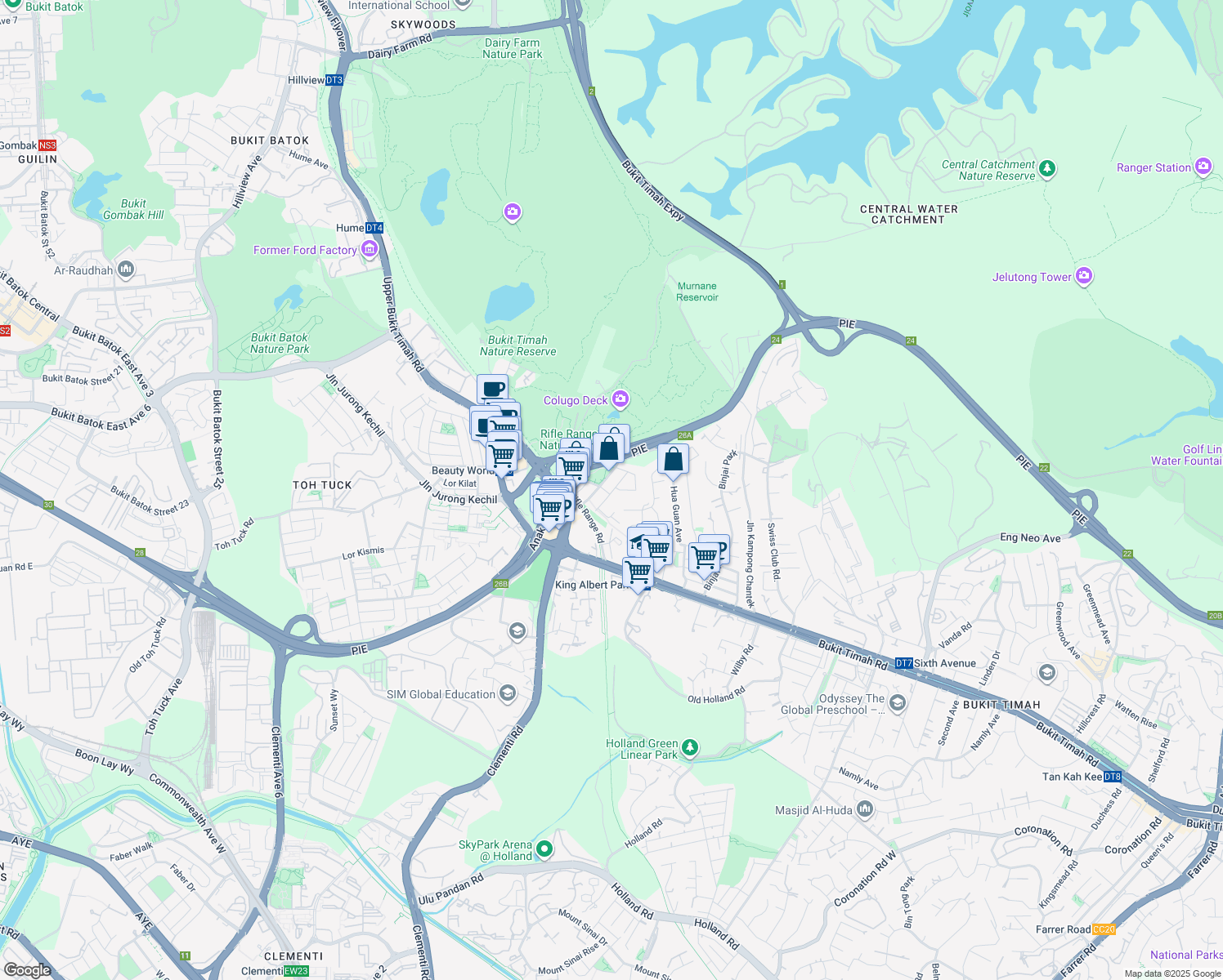 map of restaurants, bars, coffee shops, grocery stores, and more near in Singapore
