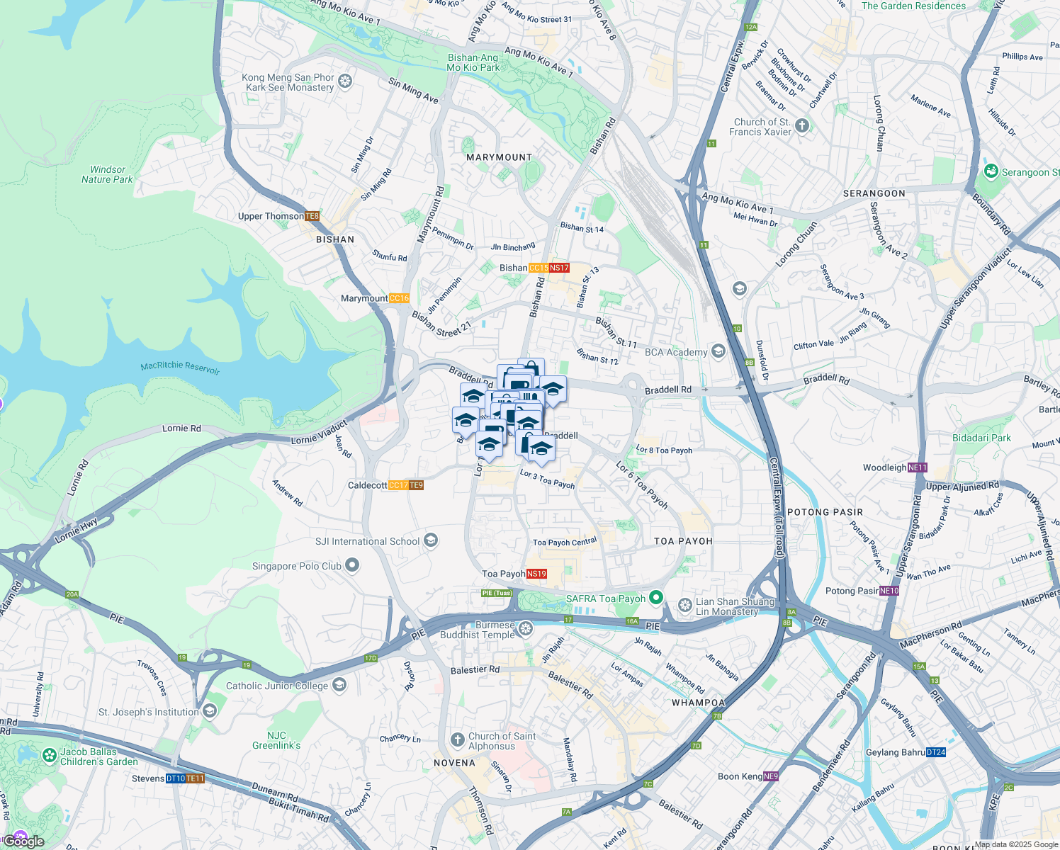 map of restaurants, bars, coffee shops, grocery stores, and more near in Singapore