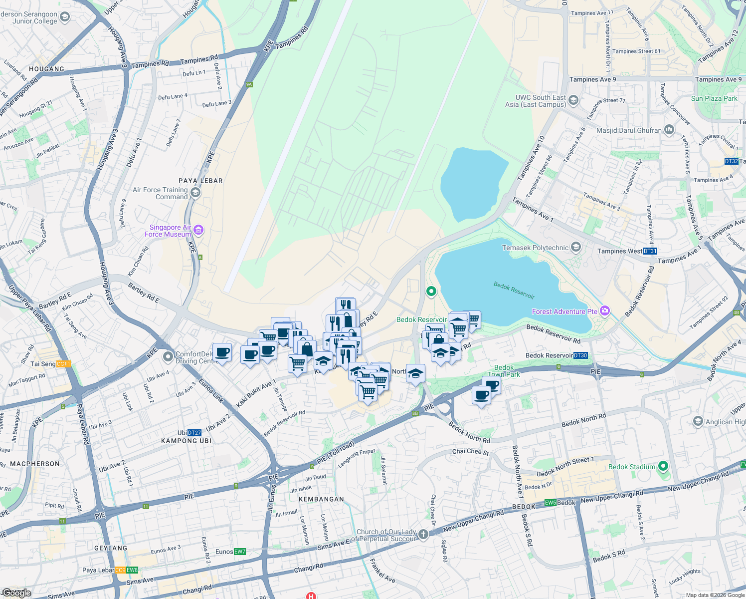 map of restaurants, bars, coffee shops, grocery stores, and more near in Singapore