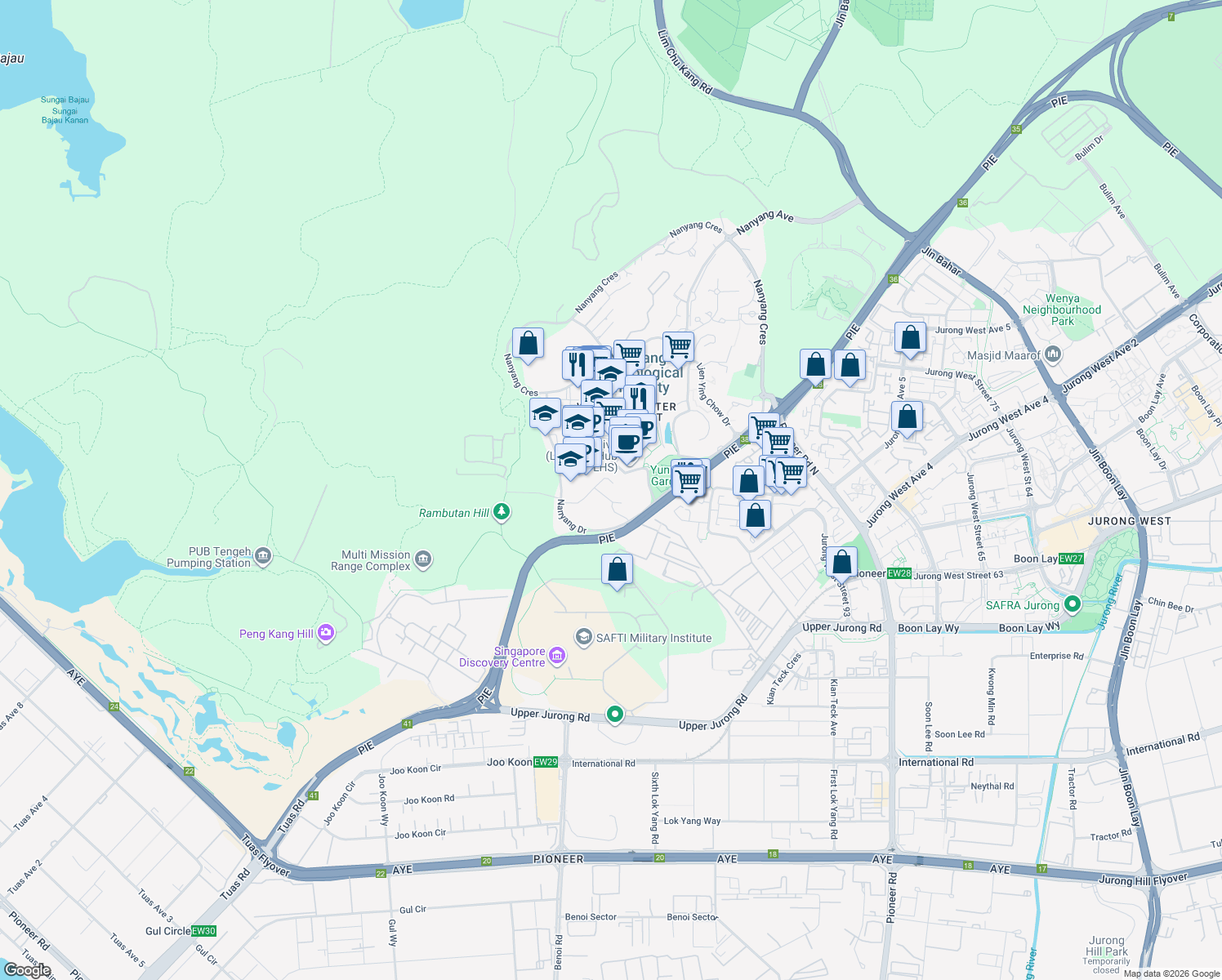 map of restaurants, bars, coffee shops, grocery stores, and more near in Singapore