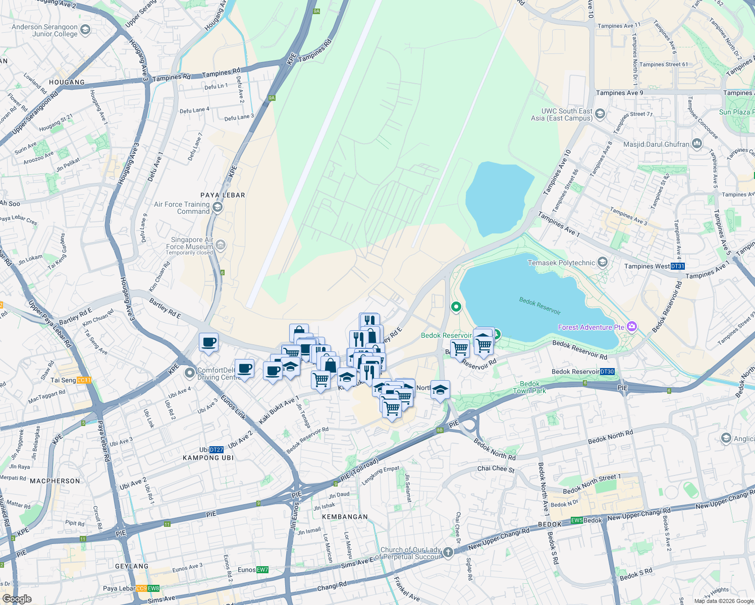 map of restaurants, bars, coffee shops, grocery stores, and more near in Singapore