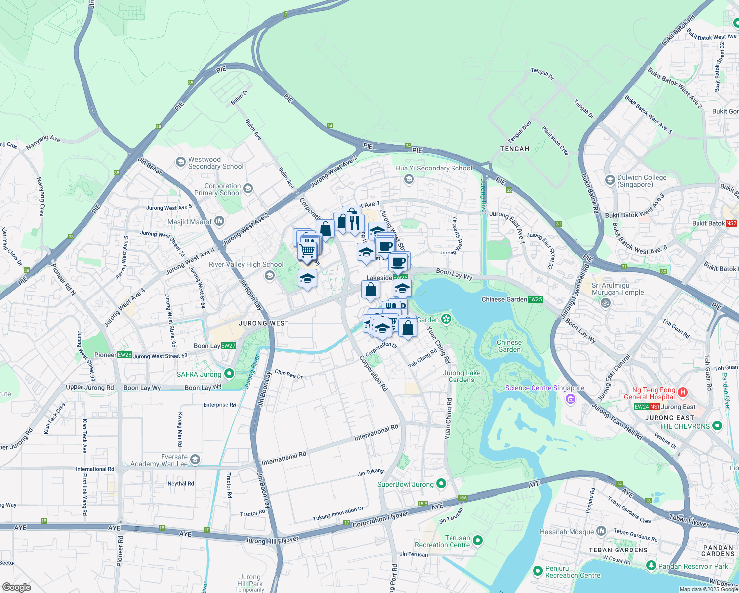 map of restaurants, bars, coffee shops, grocery stores, and more near in Singapore