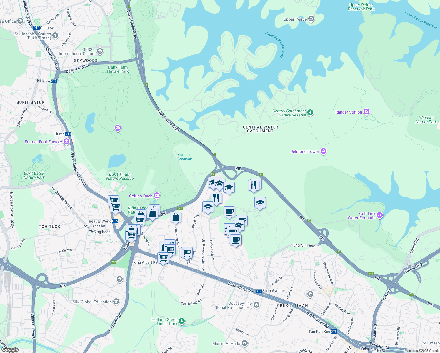 map of restaurants, bars, coffee shops, grocery stores, and more near in Singapore
