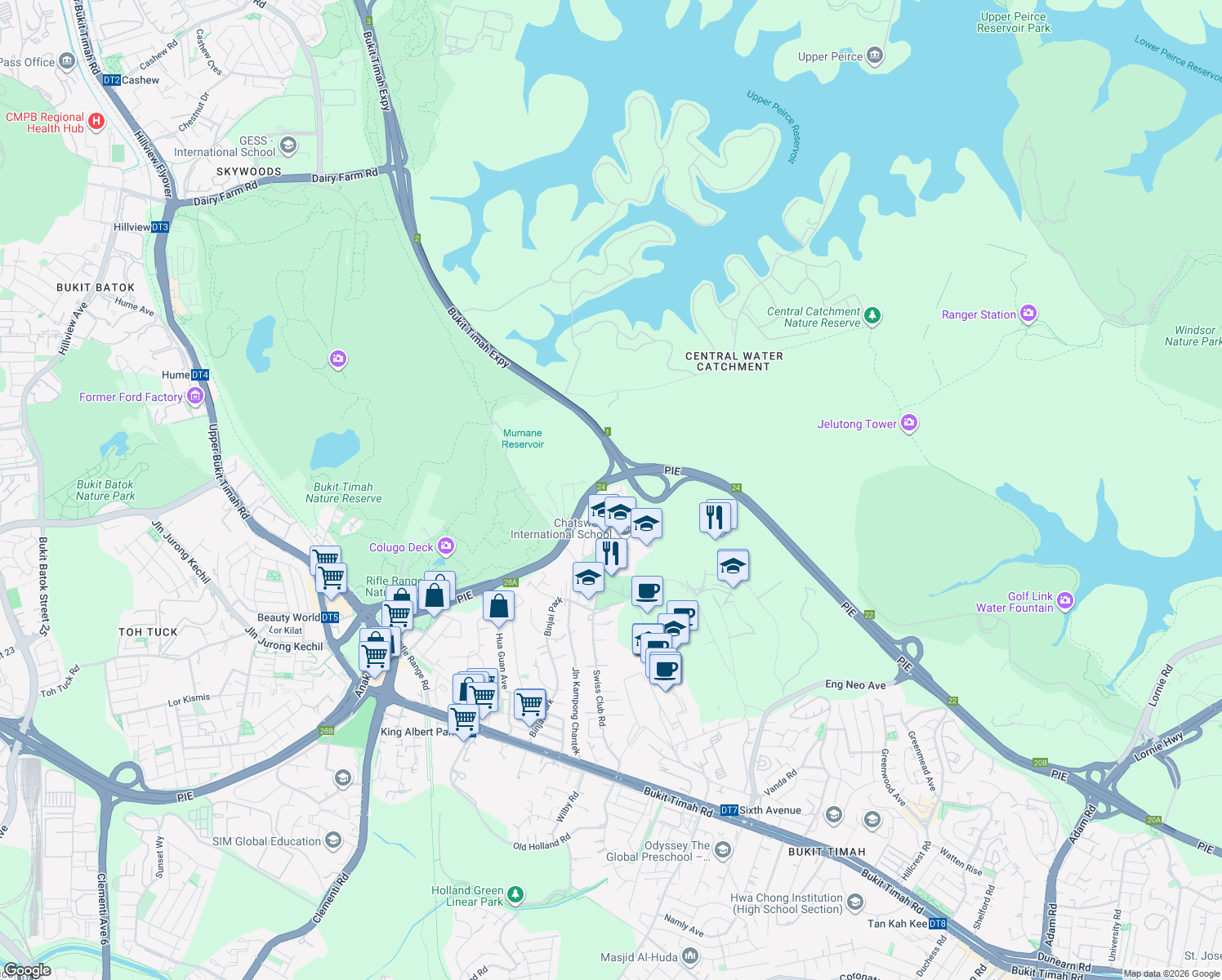 map of restaurants, bars, coffee shops, grocery stores, and more near in Singapore