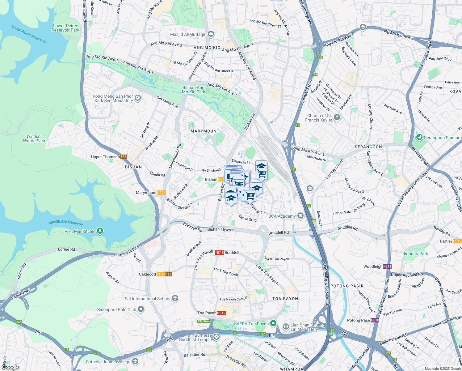 map of restaurants, bars, coffee shops, grocery stores, and more near in Singapore