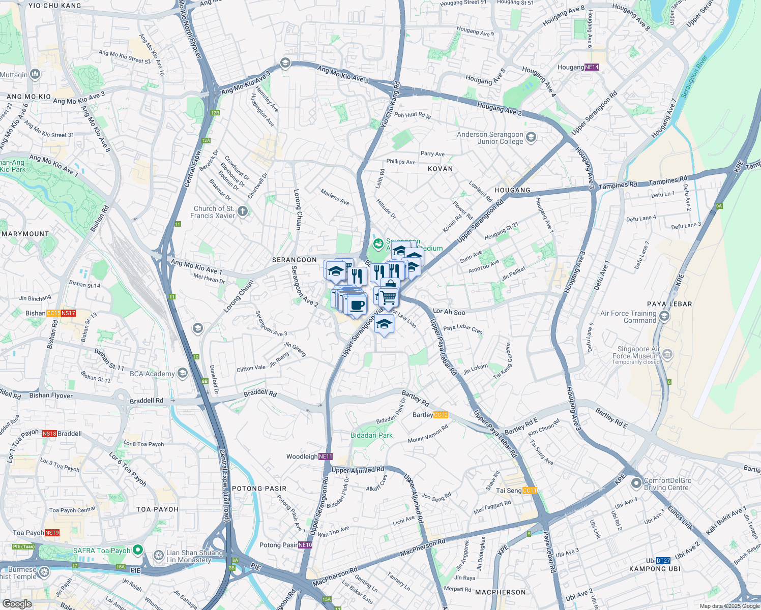 map of restaurants, bars, coffee shops, grocery stores, and more near in Singapore