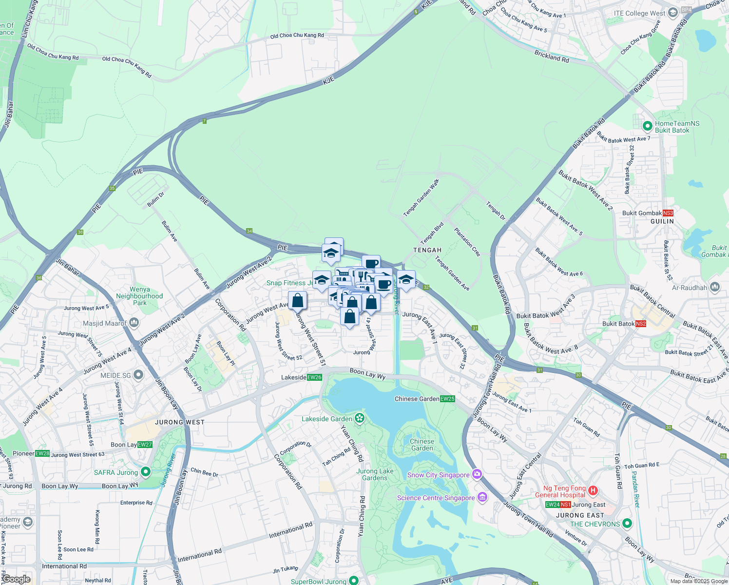map of restaurants, bars, coffee shops, grocery stores, and more near in Singapore