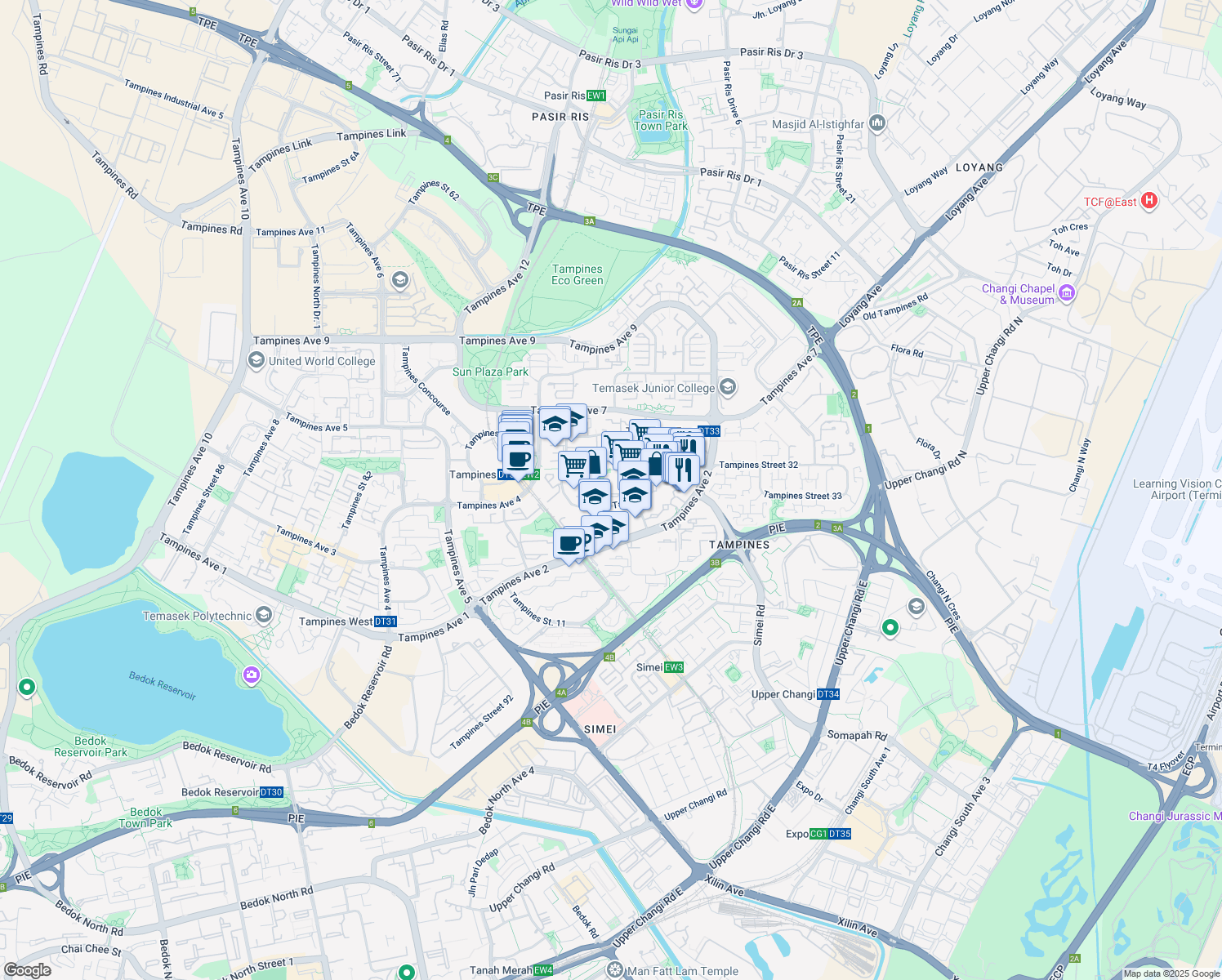 map of restaurants, bars, coffee shops, grocery stores, and more near in Singapore