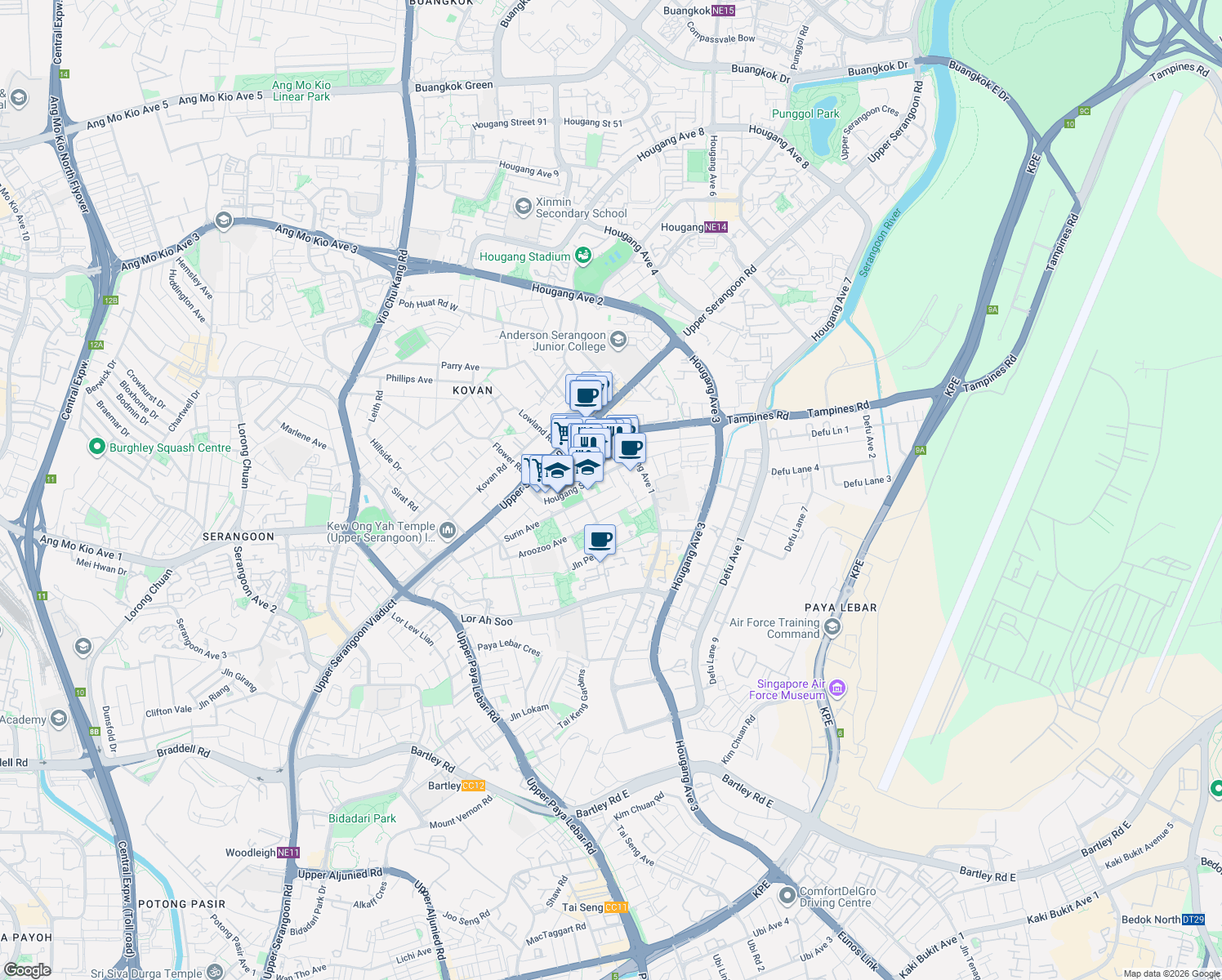 map of restaurants, bars, coffee shops, grocery stores, and more near in Singapore