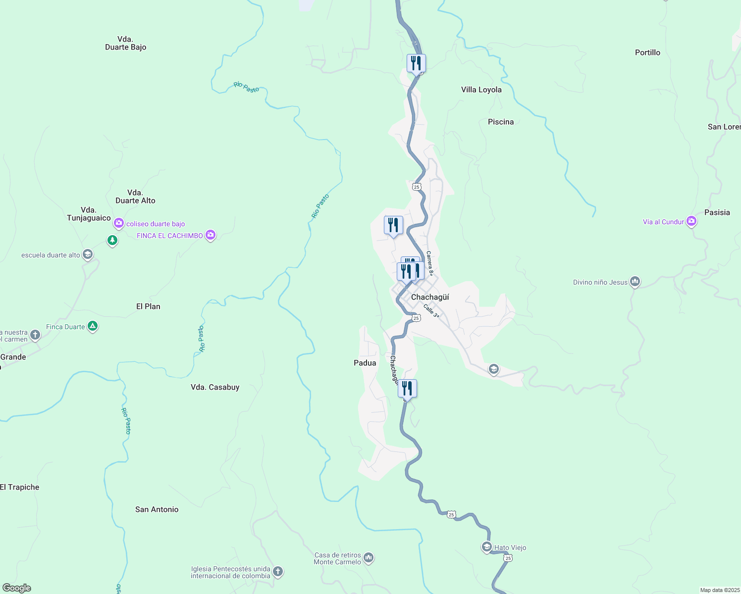 map of restaurants, bars, coffee shops, grocery stores, and more near # 10-31 Calle 2ª in Chachagüí