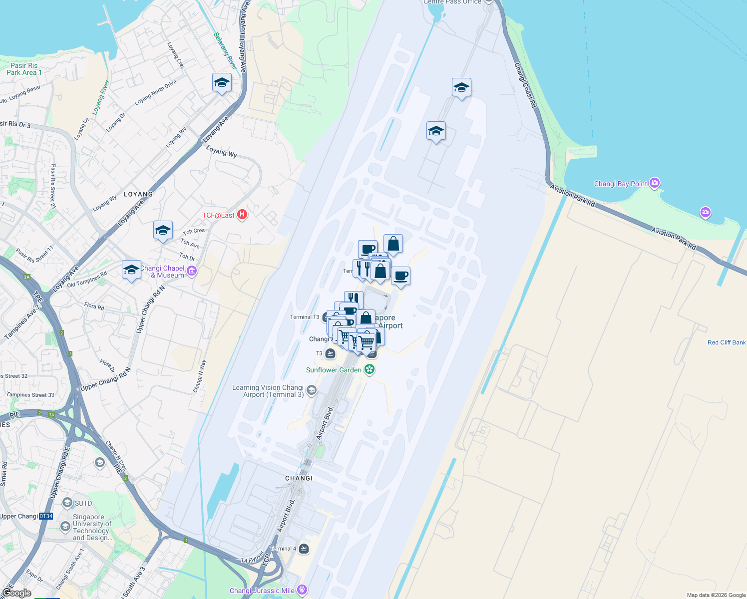 map of restaurants, bars, coffee shops, grocery stores, and more near in Singapore
