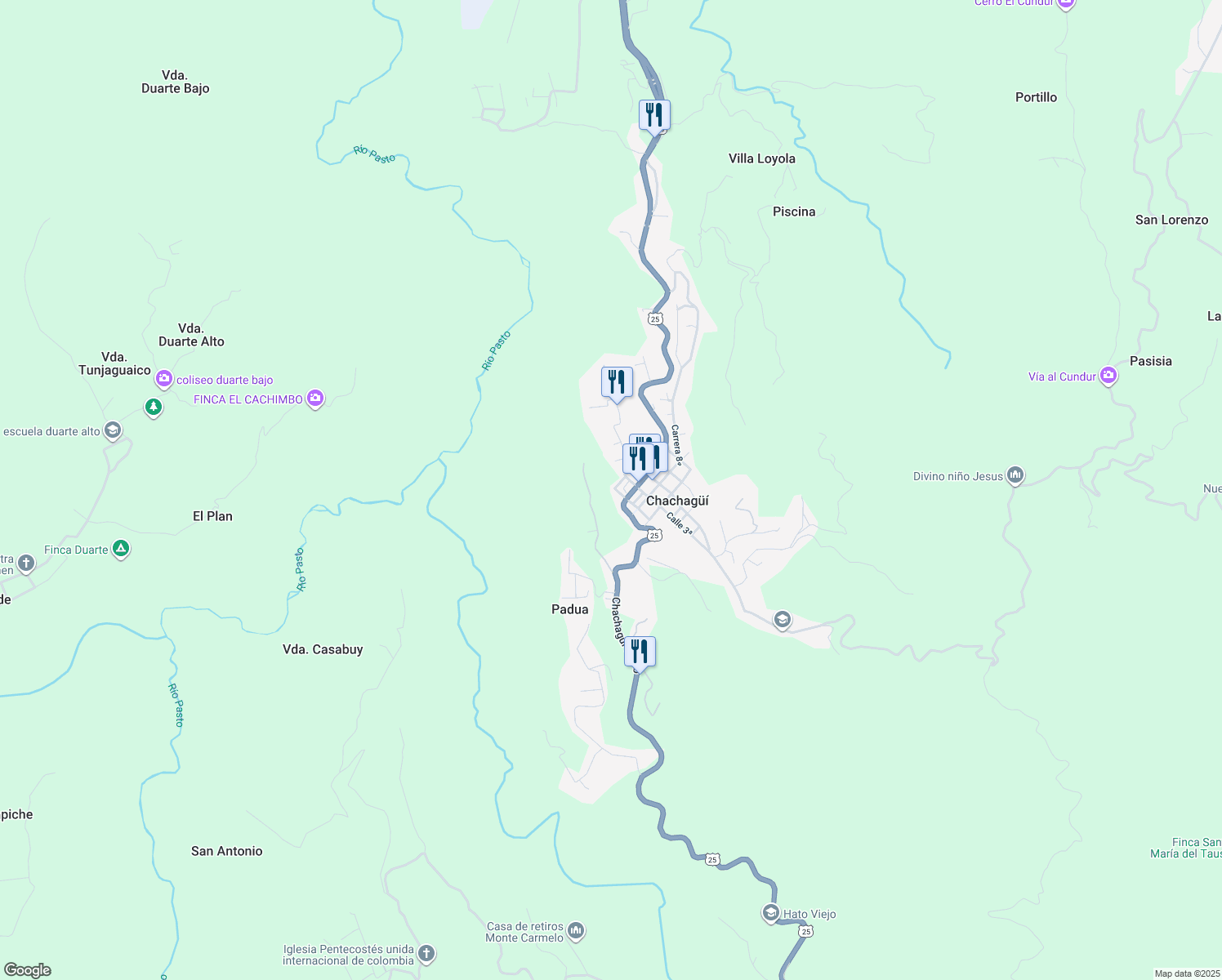 map of restaurants, bars, coffee shops, grocery stores, and more near # 10-31 Calle 2ª in Chachagüí