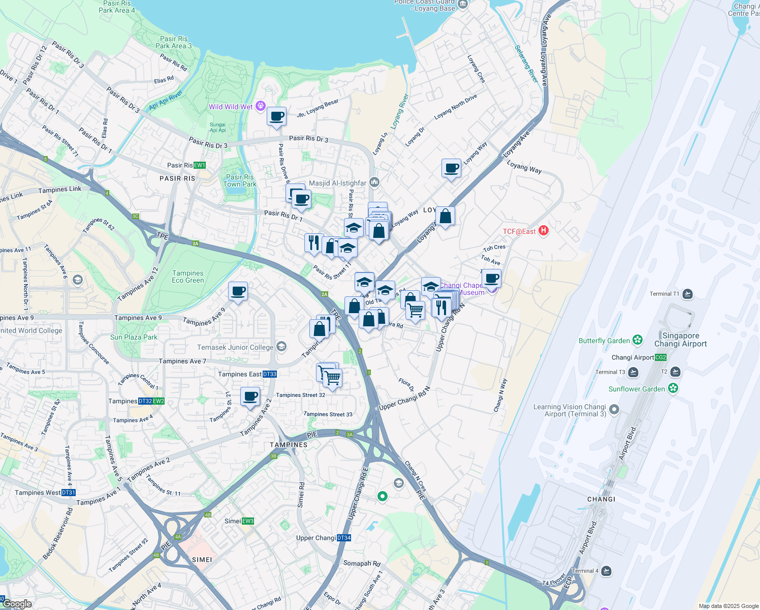 map of restaurants, bars, coffee shops, grocery stores, and more near in Singapore