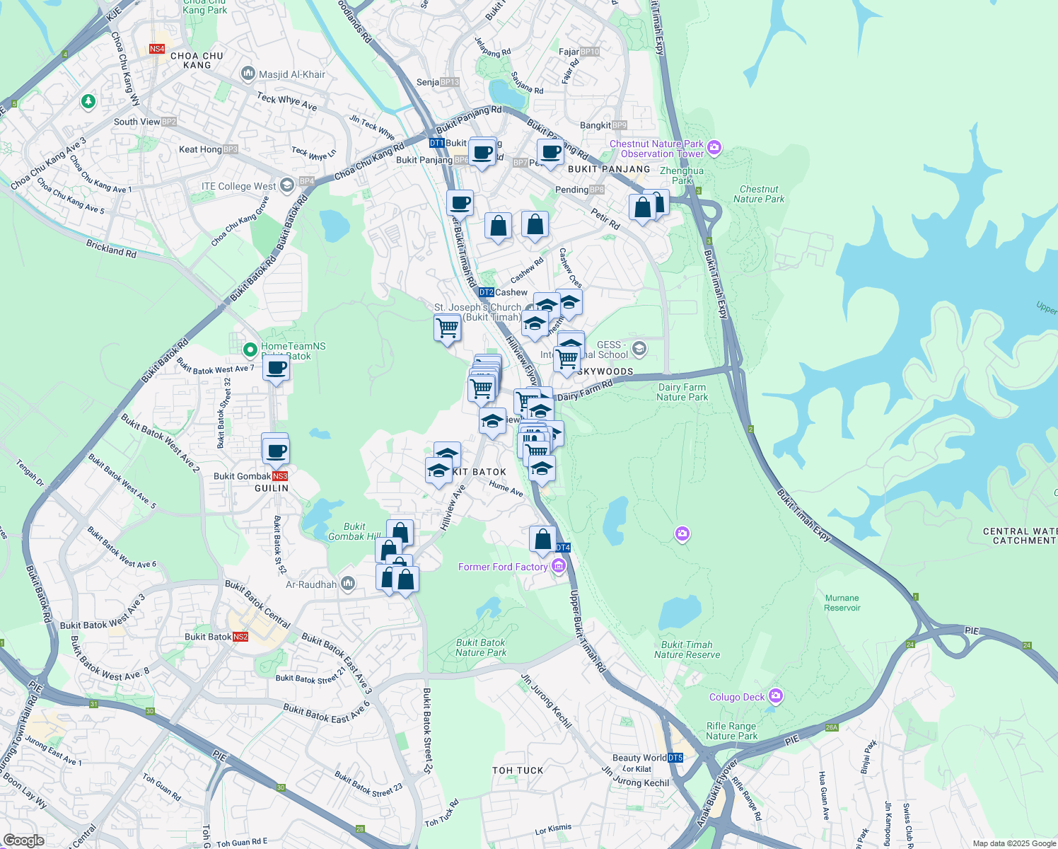 map of restaurants, bars, coffee shops, grocery stores, and more near in Singapore