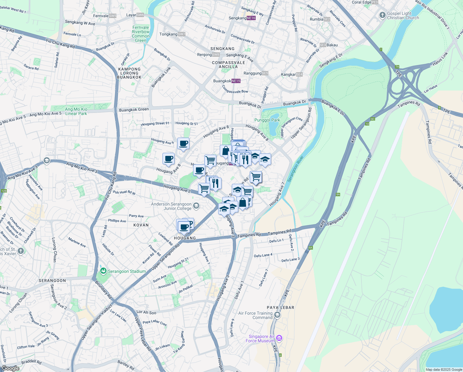 map of restaurants, bars, coffee shops, grocery stores, and more near in Singapore