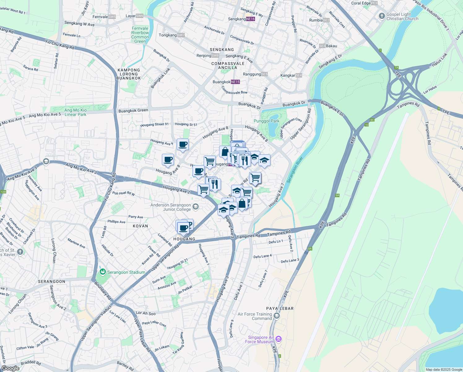 map of restaurants, bars, coffee shops, grocery stores, and more near in Singapore