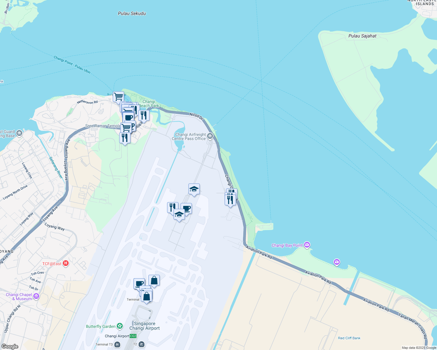 map of restaurants, bars, coffee shops, grocery stores, and more near in Singapore