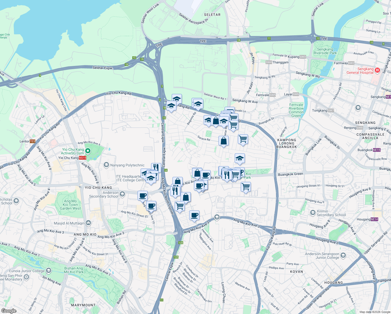 map of restaurants, bars, coffee shops, grocery stores, and more near in Singapore