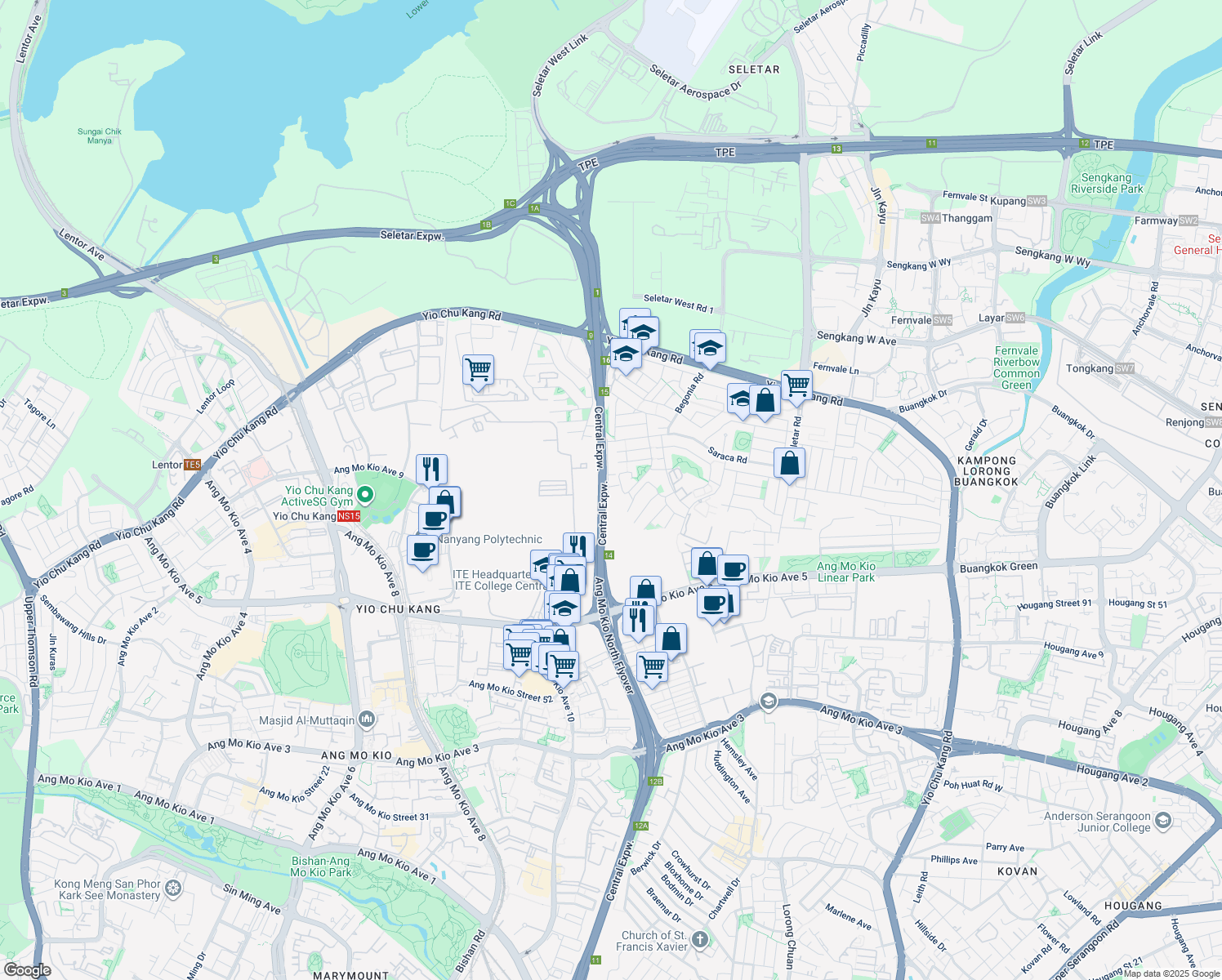 map of restaurants, bars, coffee shops, grocery stores, and more near in Singapore