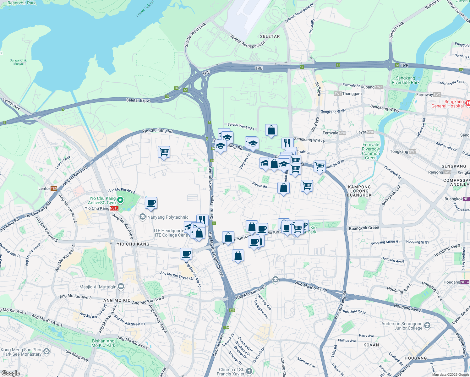 map of restaurants, bars, coffee shops, grocery stores, and more near in Singapore