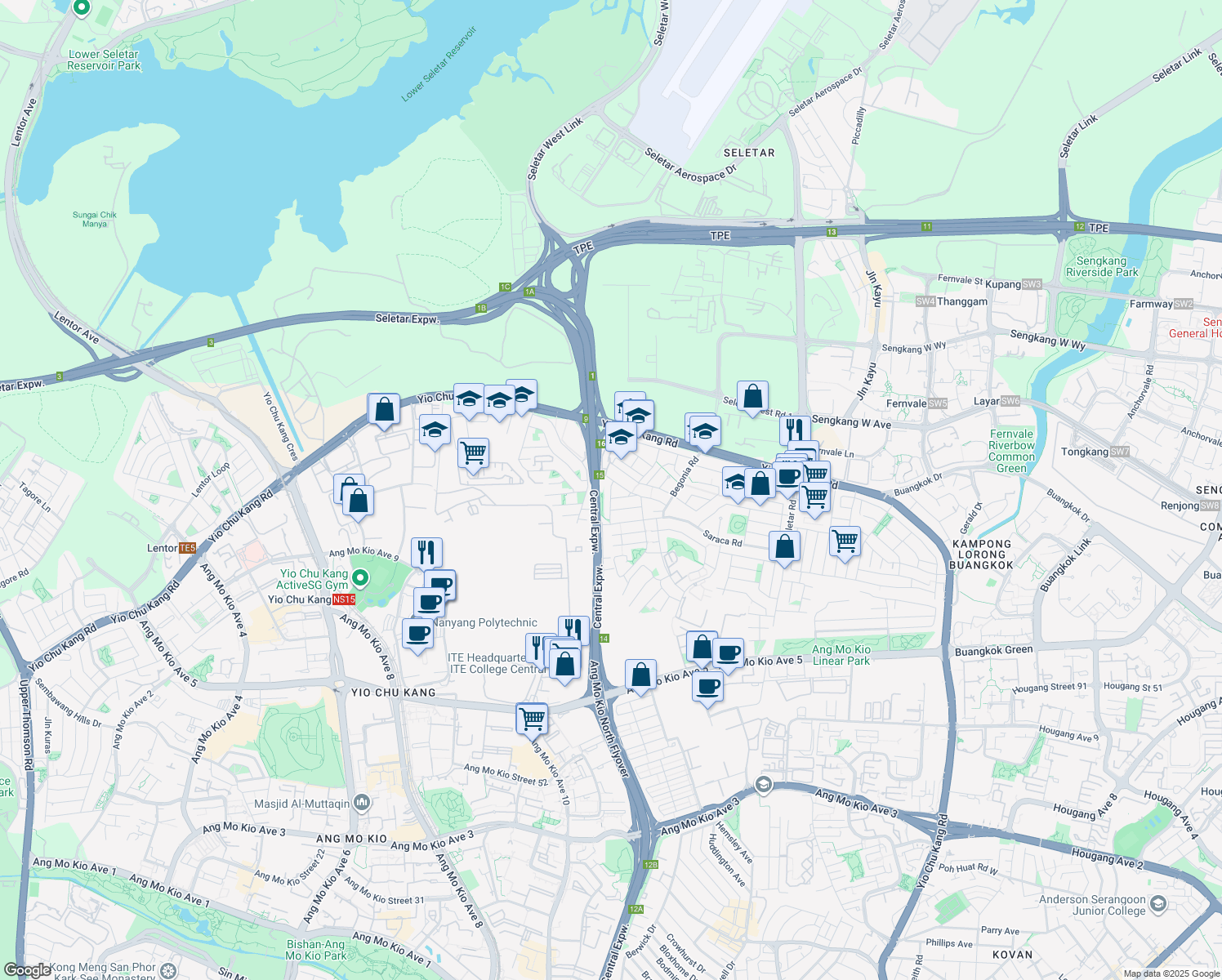 map of restaurants, bars, coffee shops, grocery stores, and more near in Singapore