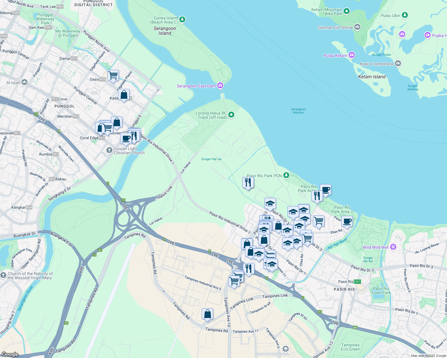 map of restaurants, bars, coffee shops, grocery stores, and more near in Singapore