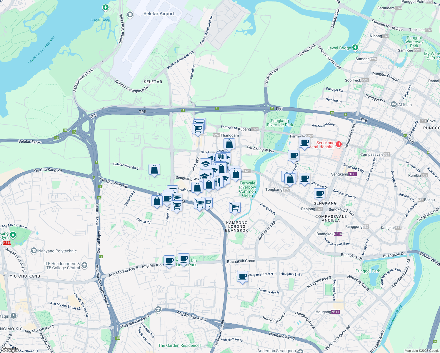 map of restaurants, bars, coffee shops, grocery stores, and more near in Singapore