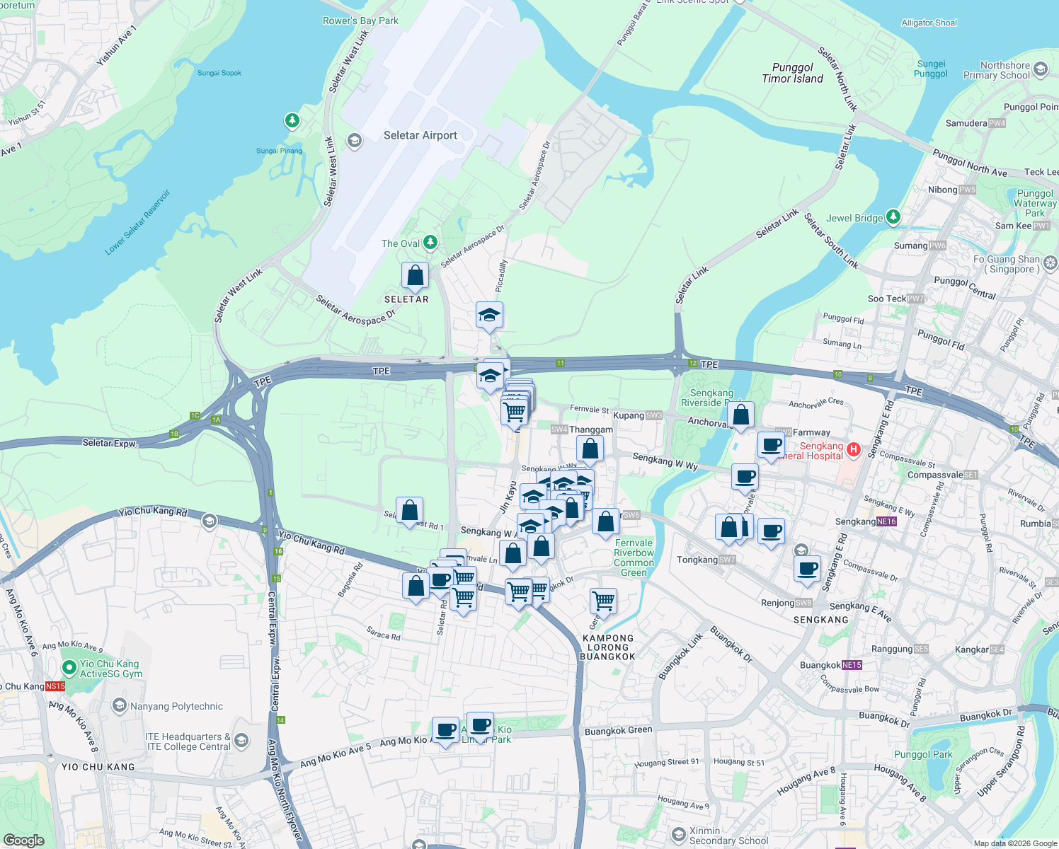 map of restaurants, bars, coffee shops, grocery stores, and more near in Singapore