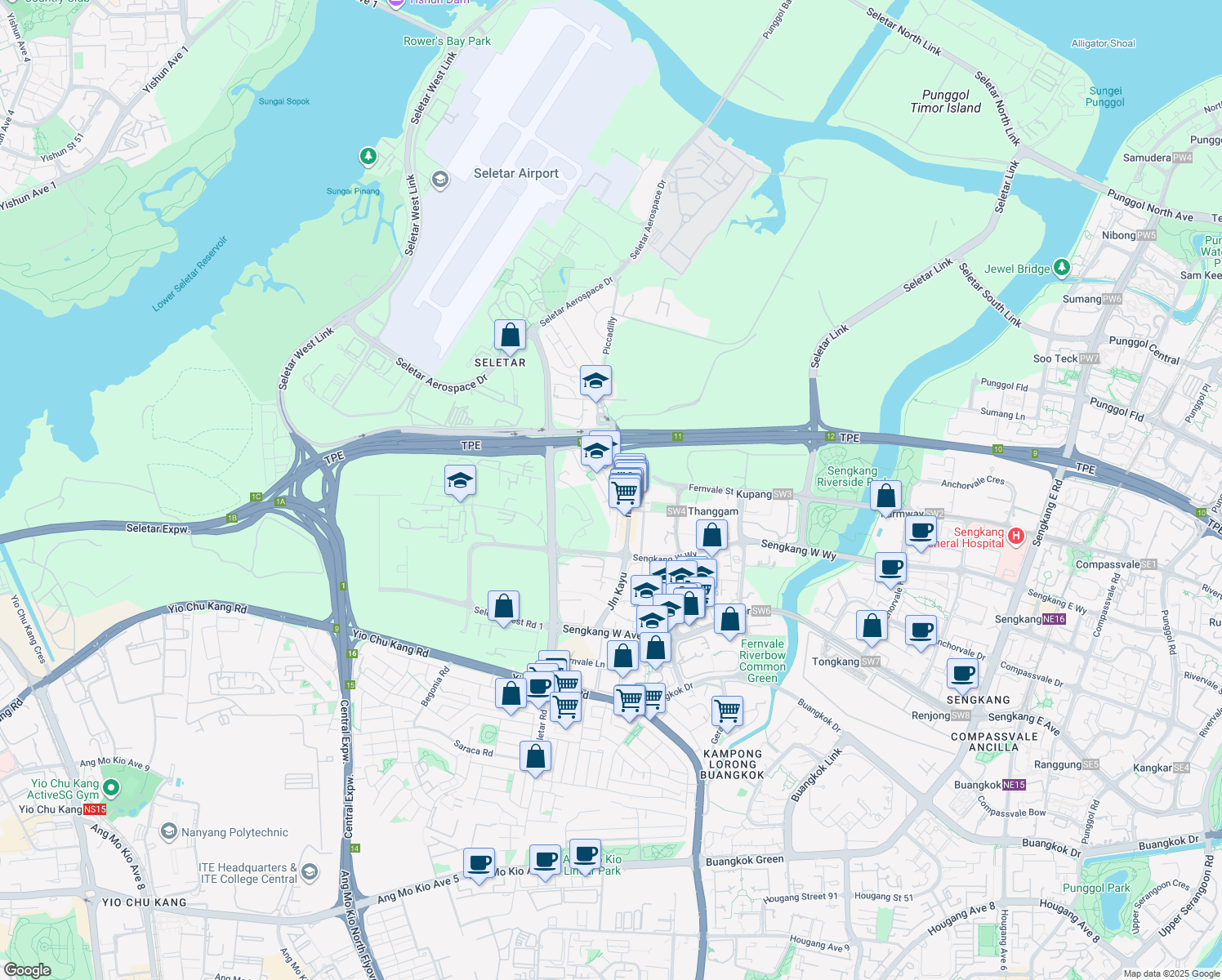 map of restaurants, bars, coffee shops, grocery stores, and more near in Singapore