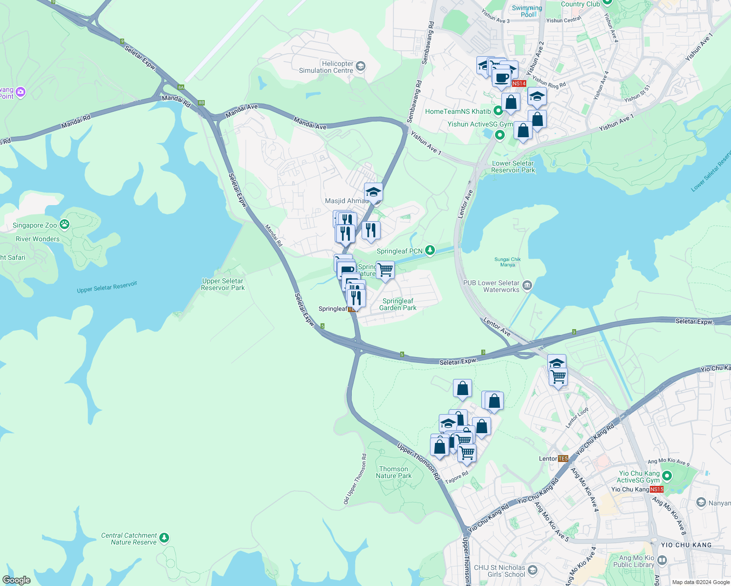 map of restaurants, bars, coffee shops, grocery stores, and more near in Singapore