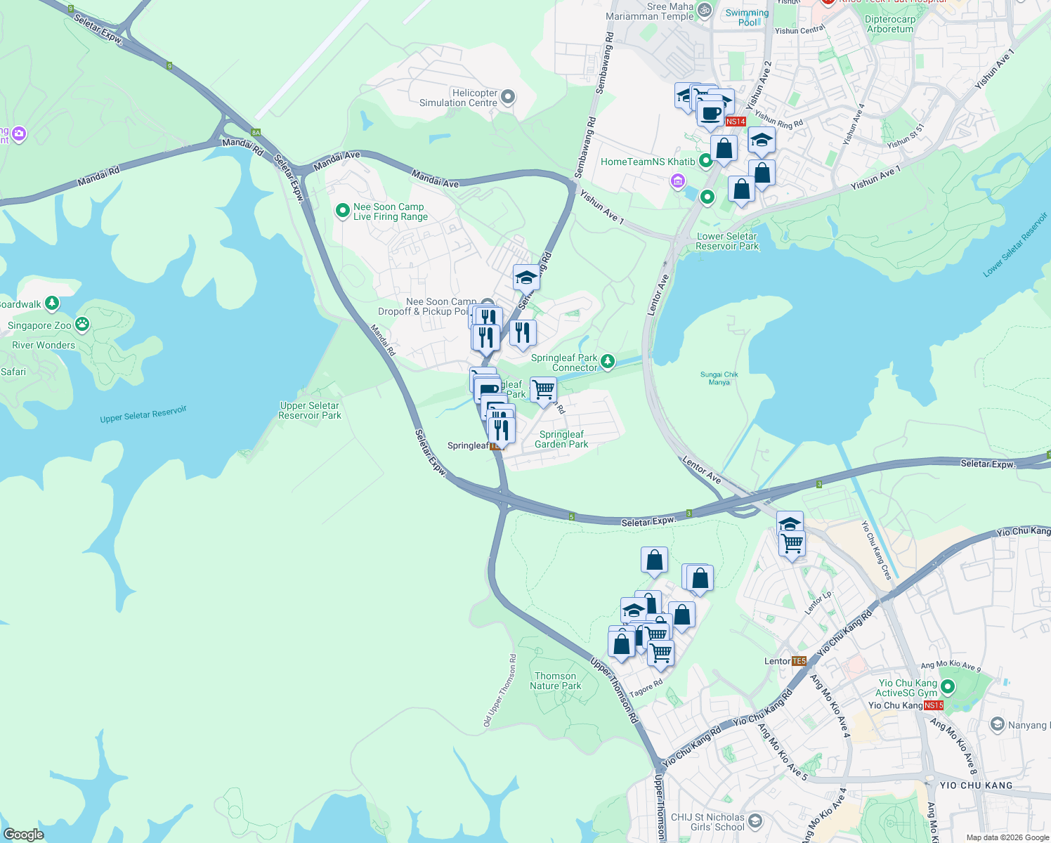 map of restaurants, bars, coffee shops, grocery stores, and more near in Singapore