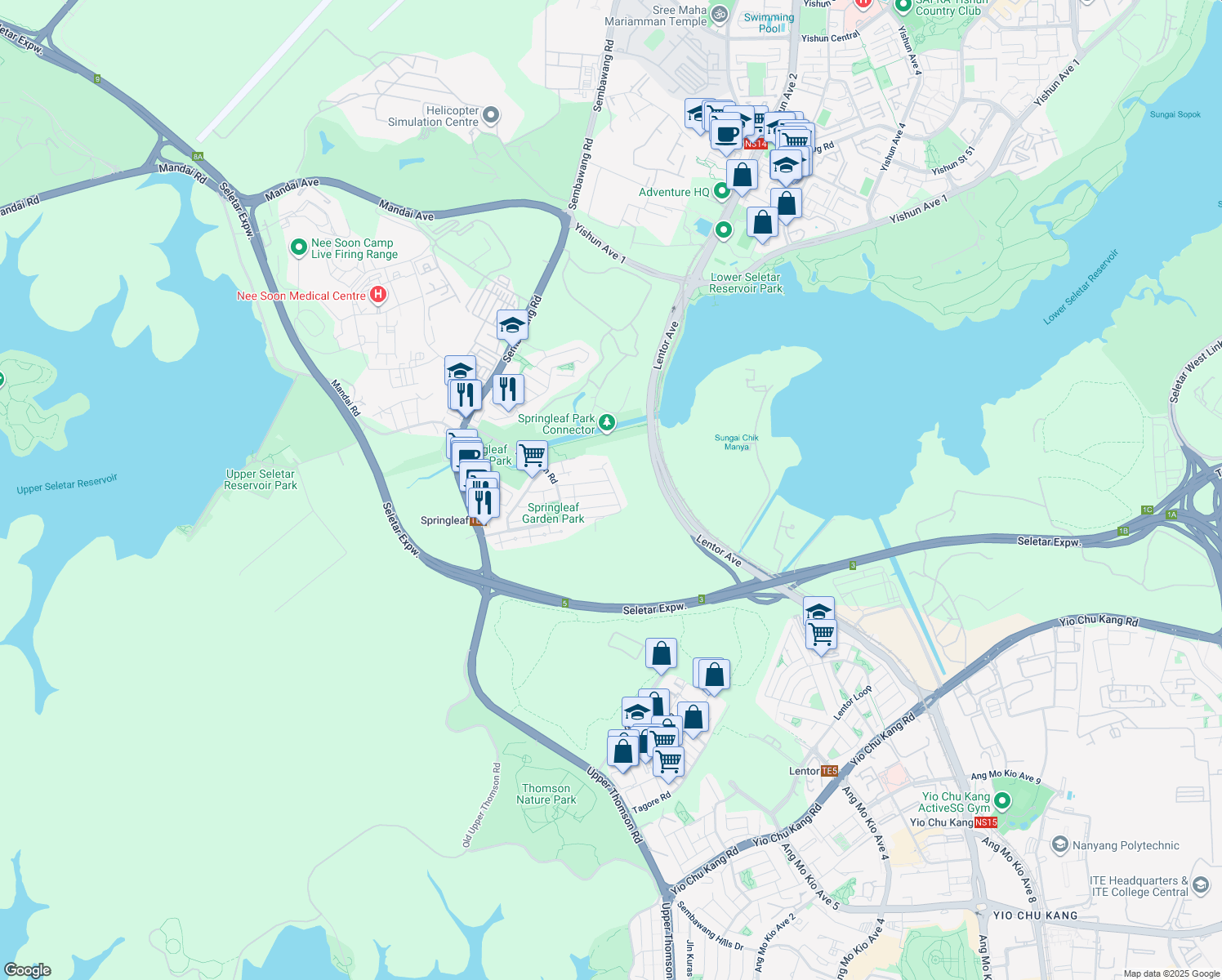map of restaurants, bars, coffee shops, grocery stores, and more near in Singapore