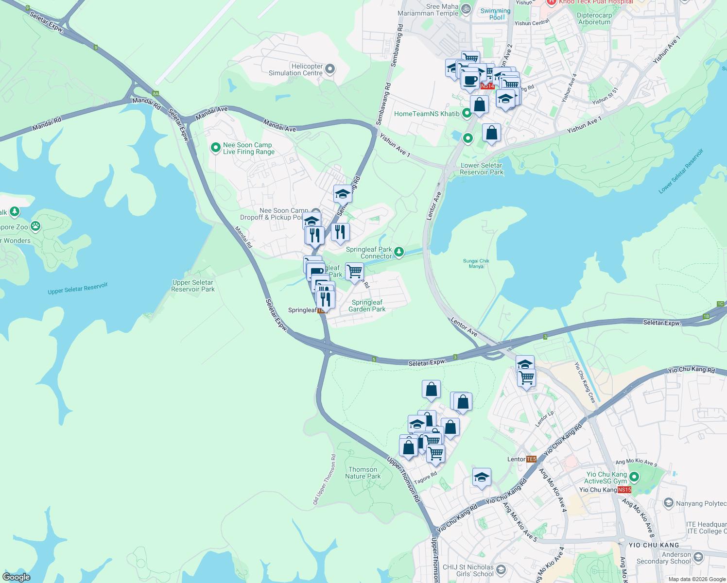 map of restaurants, bars, coffee shops, grocery stores, and more near in Singapore