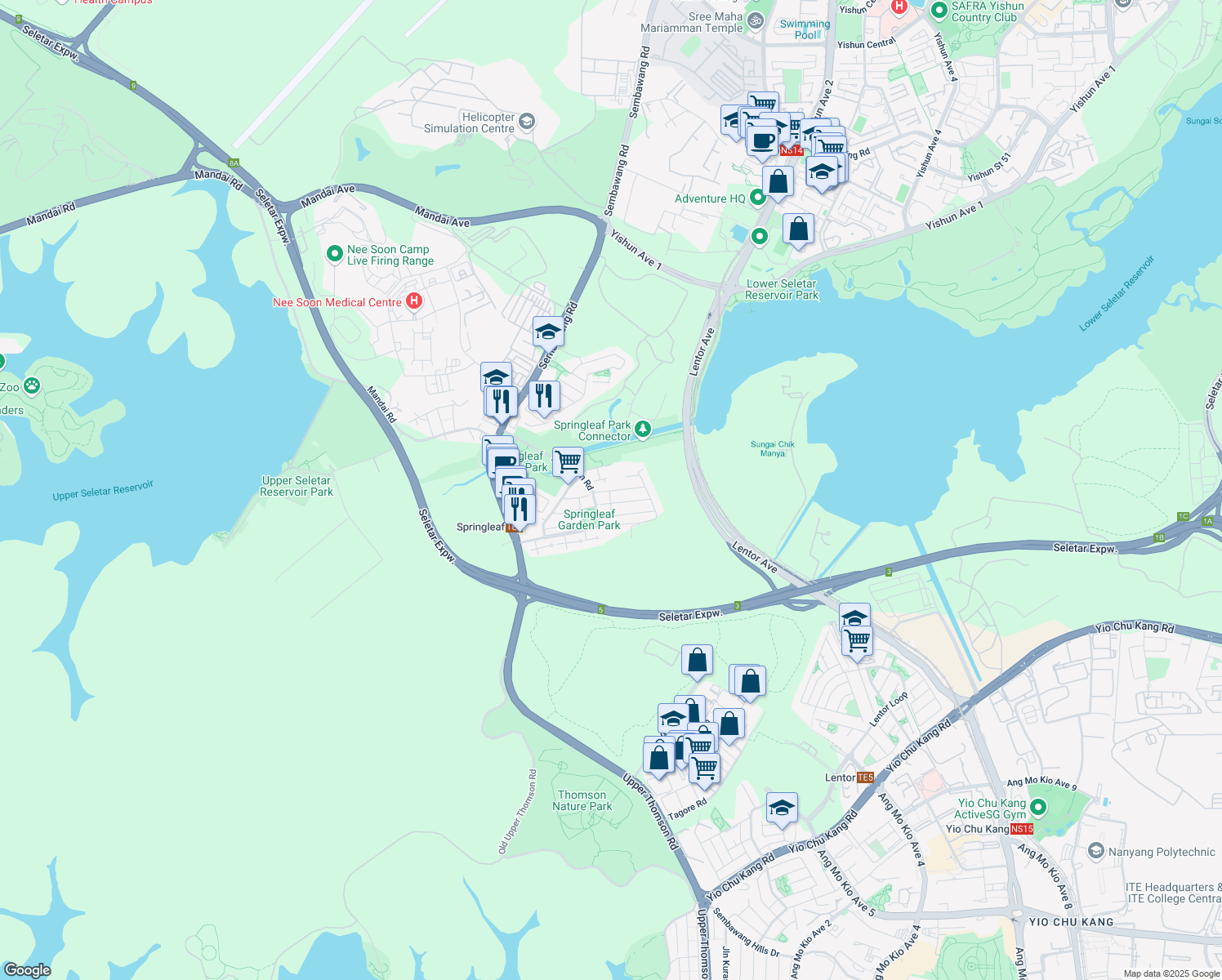 map of restaurants, bars, coffee shops, grocery stores, and more near in Singapore