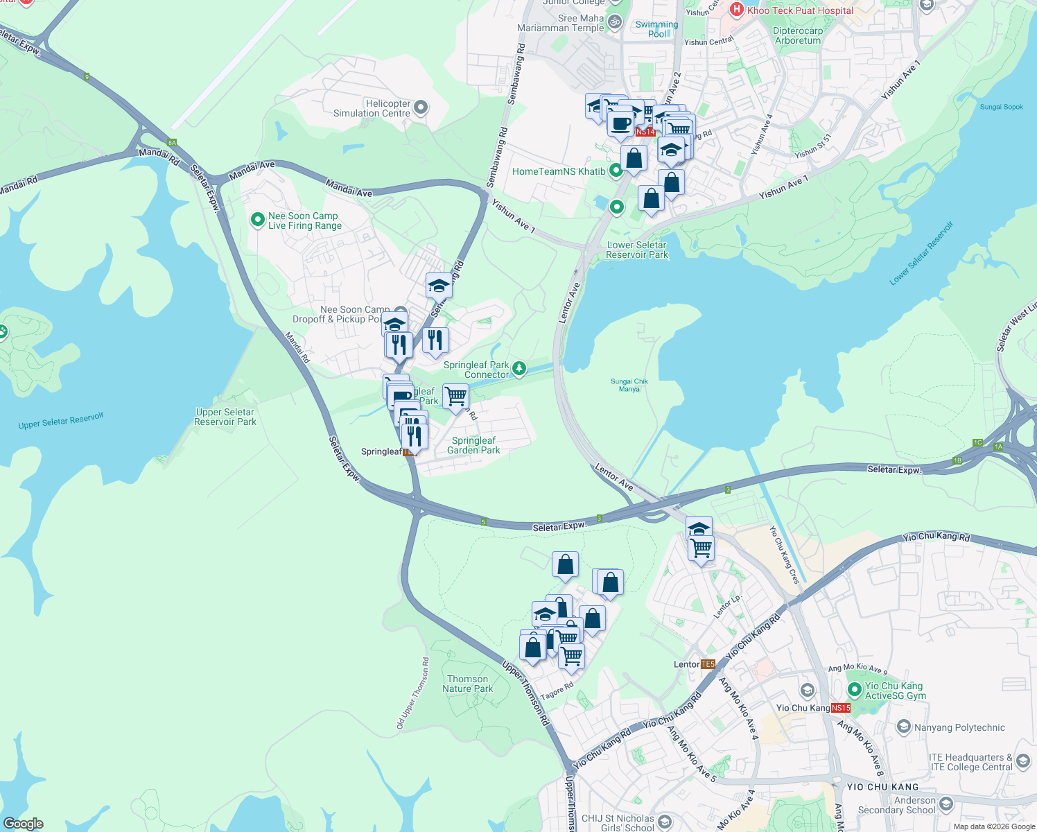 map of restaurants, bars, coffee shops, grocery stores, and more near in Singapore