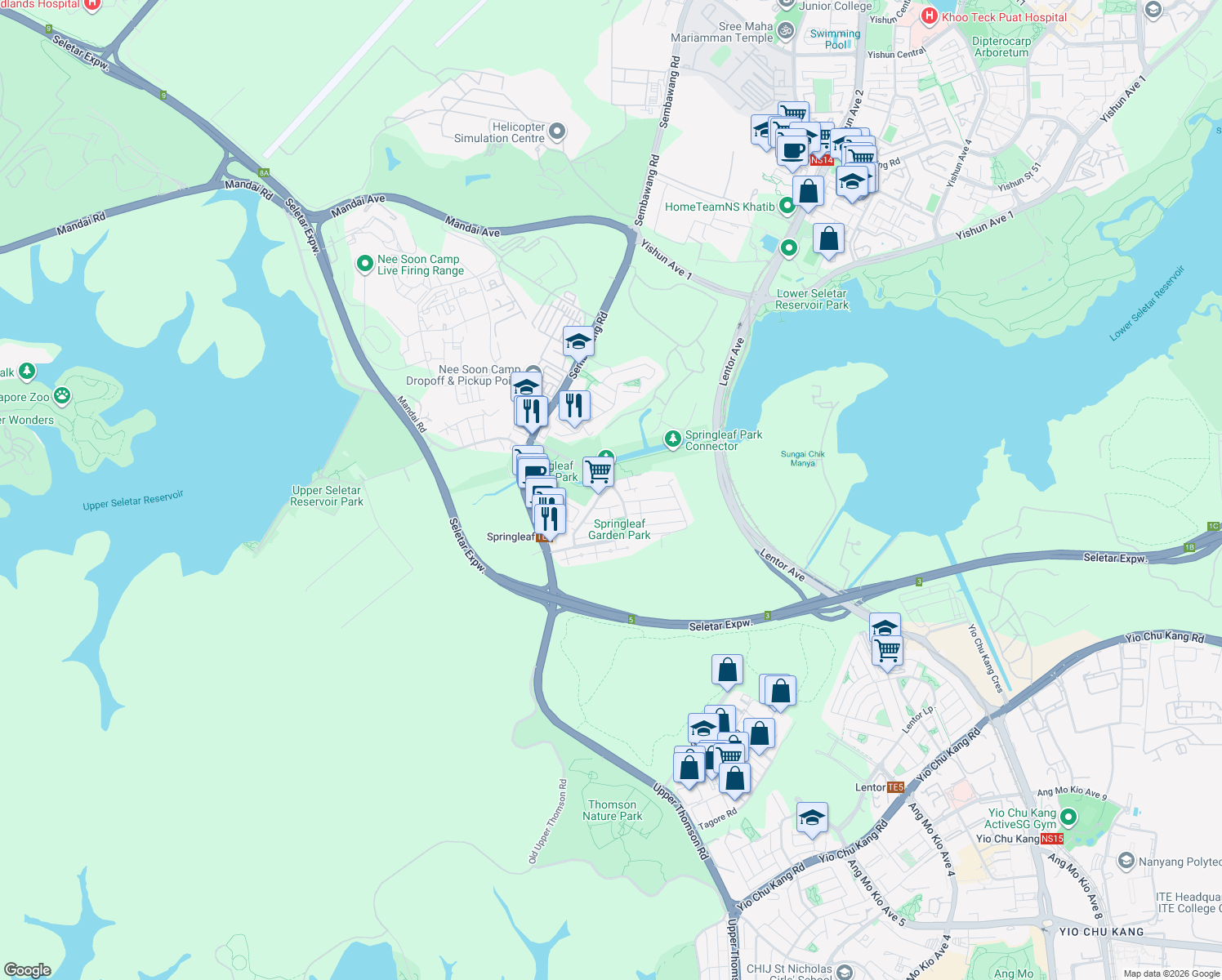 map of restaurants, bars, coffee shops, grocery stores, and more near in Singapore