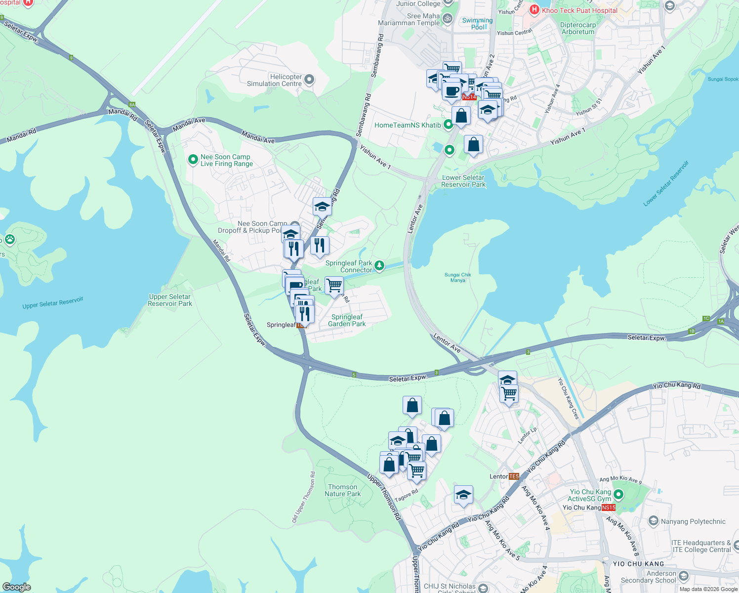map of restaurants, bars, coffee shops, grocery stores, and more near in Singapore