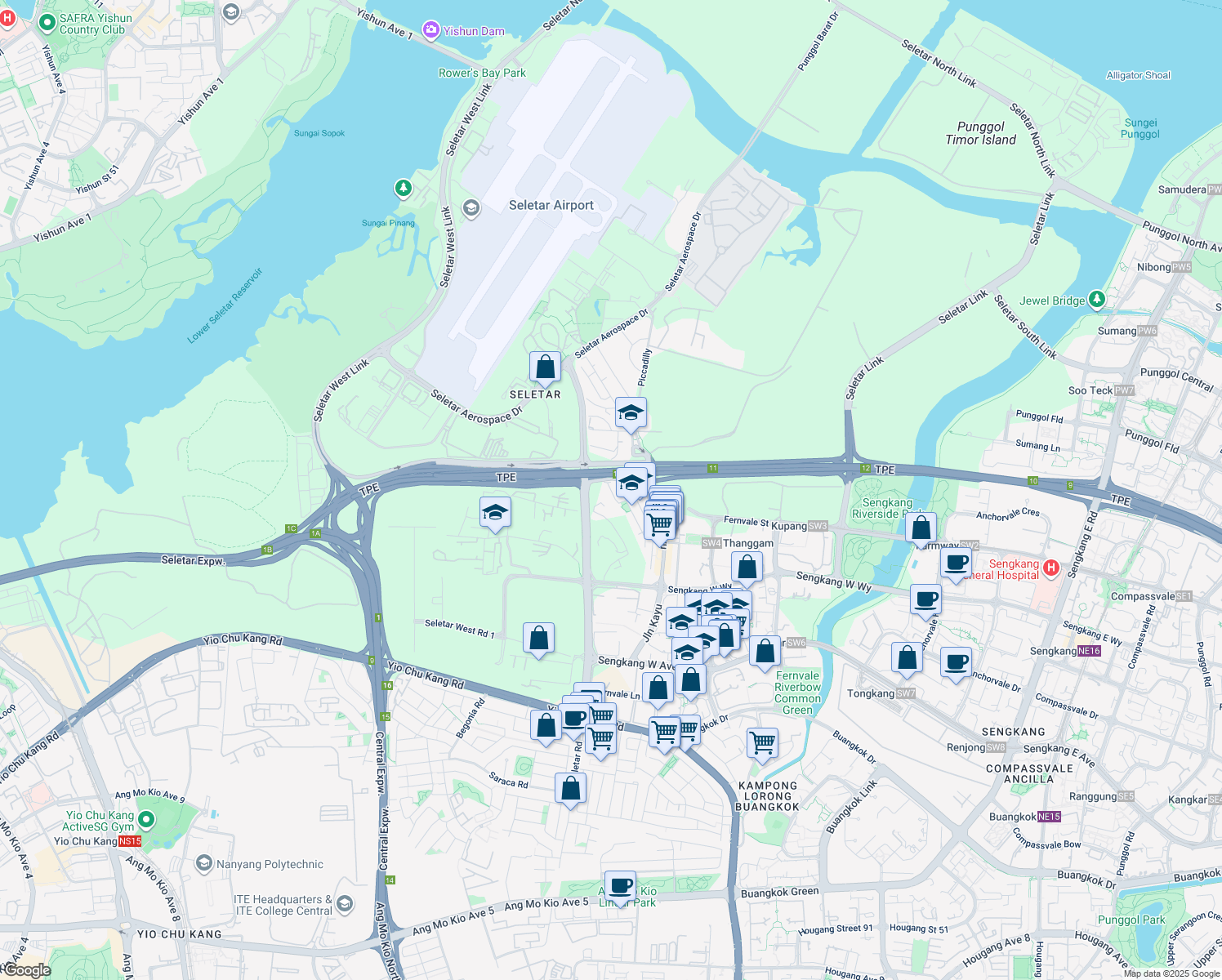 map of restaurants, bars, coffee shops, grocery stores, and more near in Singapore