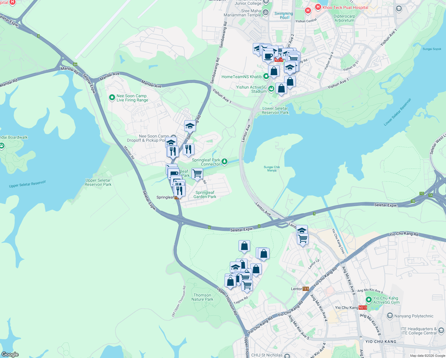 map of restaurants, bars, coffee shops, grocery stores, and more near in Singapore