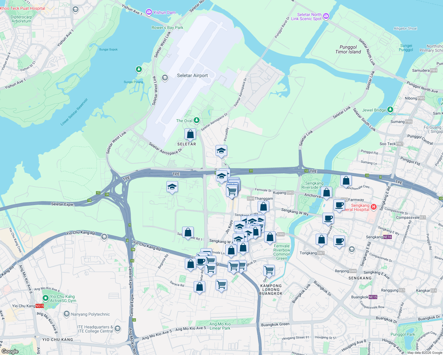 map of restaurants, bars, coffee shops, grocery stores, and more near in Singapore