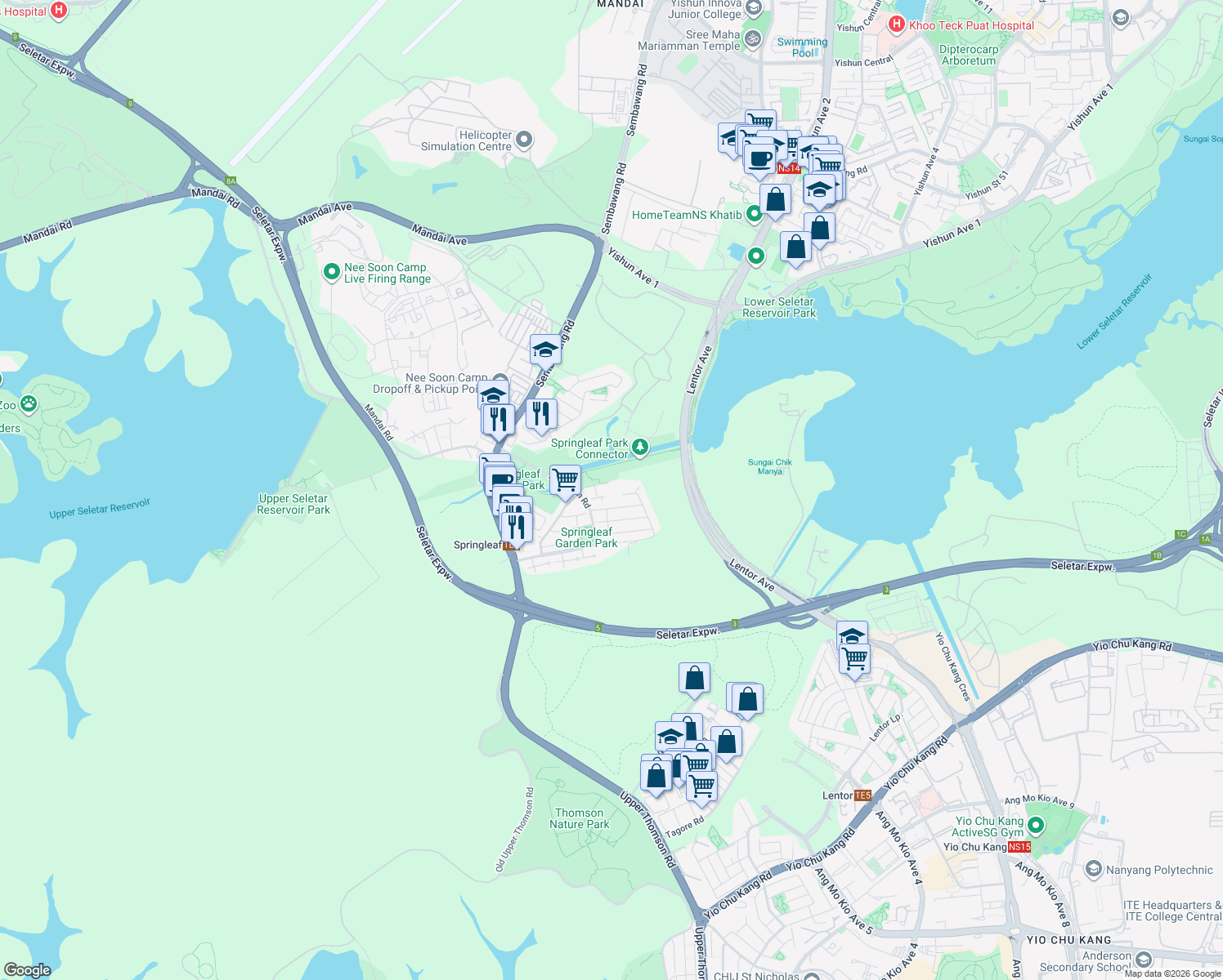 map of restaurants, bars, coffee shops, grocery stores, and more near in Singapore