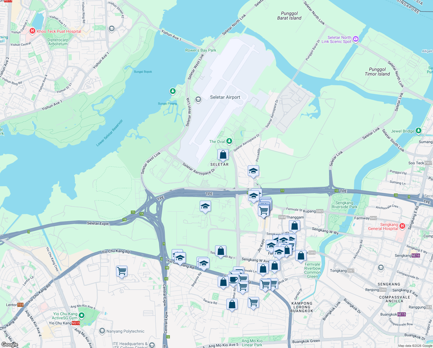 map of restaurants, bars, coffee shops, grocery stores, and more near in Singapore