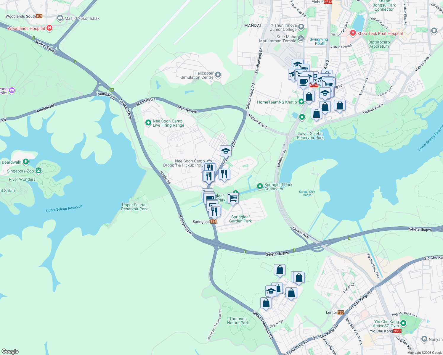 map of restaurants, bars, coffee shops, grocery stores, and more near in Singapore