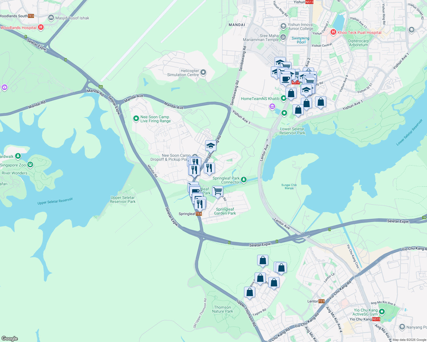 map of restaurants, bars, coffee shops, grocery stores, and more near in Singapore