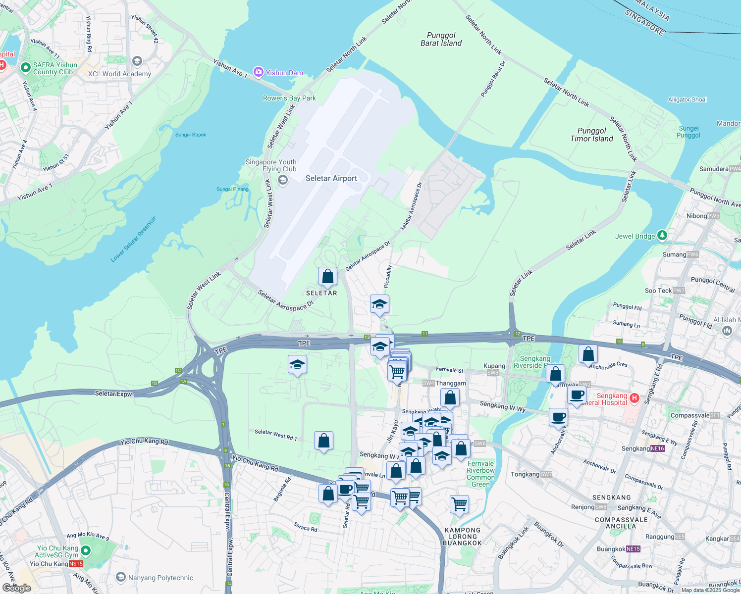map of restaurants, bars, coffee shops, grocery stores, and more near in Singapore